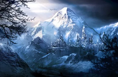 Moody Fantasy Wallpaper Nature Wallpaper 4K 1920x1265 An, Hd, Wallpaper, Of, A, Fantasy, City, Nestled, Among, Snowy, Mountains, Dragon, White, Ultrawide, Full HD