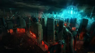 Vibrant Sci Cityscape Wallpaper 4K, World category