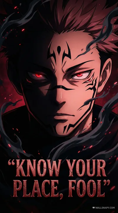 Jujutsu Kaisen Sukuna Anime Glowing Abstract Wallpaper 4K 1536x2752 Pink