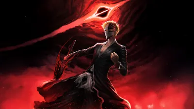 Ichigo Kurosaki Hollow Within Anime Abstract Wallpaper 4K 5120x2880 Red, Brown