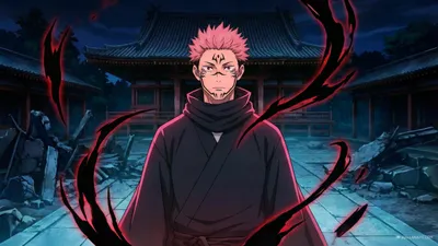 Jujutsu Kaisen Sukuna Abstract Wallpaper 4K 2752x1548 Pink, Purple