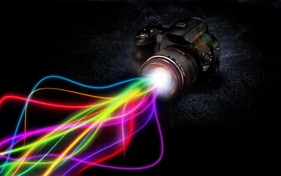 Abstract Cool Camera Emitting Vibrant Wallpaper 4K, Abstract category