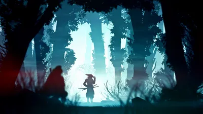 Dreamy Silhouetted Wallpaper Nature Wallpaper 4K 1920x1080 A, Silhouetted, Fantasy, Warrior, Stands, Poised, In, Foggy, Mystical, Forest, Evoking, Samurai, White, Ultrawide, Full HD
