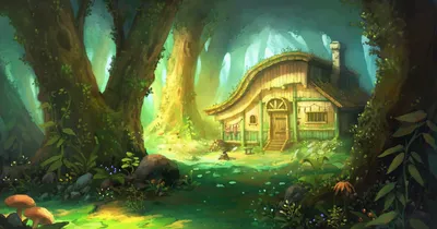 Fantasy Themed Quaint Nature Wallpaper 4K 1920x1009 A, Fantasy-themed, Hd, Wallpaper, Showcasing, Quaint, Cottage, Nestled, Among, Tall, Trees, Lush, Gray, Ultrawide, Full HD