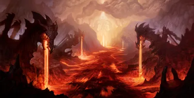 Fantasy Fiery Lava Landscape Fantasy Wallpaper 4K 2912x1476 Hd, Fantasy, Desktop, Wallpaper, Featuring, A, Fiery, Lava, Landscape, Two, Imposing, Dragons:, Gray, Ultrawide, QHD