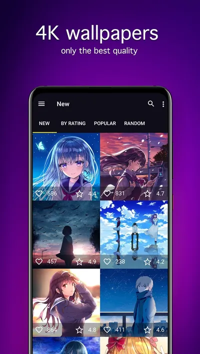 Anime Otaku Para Android Abstract Wallpaper 4K 1020x1805 Brown, Purple