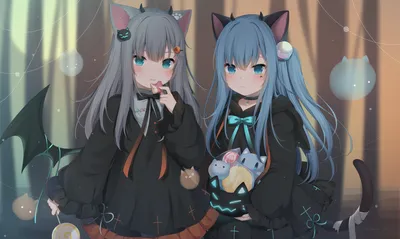 Nachoneko Nekoha Shizuku Two Animals Wallpaper 4K 2000x1193 Hd, Pc, Desktop, Wallpaper, Background, Of, Nachoneko, And, Nekoha, Shizuku, Two, Catgirls, Brown, Ultrawide, Full HD