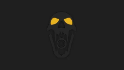 Vibrant Minimalist Wallpaper Black/Dark Wallpaper 4K 12000x6750 Minimalist, Dark, Skull, With, Glowing, Yellow, Eyes, Inspired, Blackbeard, Tom, Clancy, 039, Orange, Purple, Ultrawide, 4K