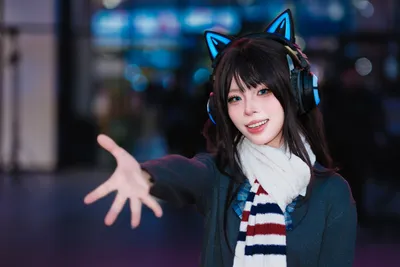 Young Woman Cat Animals Wallpaper 4K 6883x4589 White