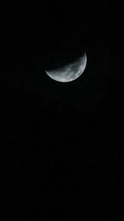 Crescent Moon Sky Space Wallpaper 4K 2295x4079 Gray
