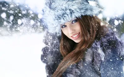Woman Smiling Warmly Nature Wallpaper 4K 1920x1200 A, Woman, Smiling, Warmly, Amidst, Snowy, Landscape, Wearing, Stylish, Fur, Hat, Coat, White, Ultrawide, Full HD