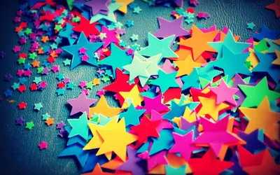 Dark Vibrant Wallpaper Abstract Wallpaper 4K 2560x1600 A, Vibrant, Collection, Of, Colorful, Star, Cutouts, Scattered, Across, Surface, Creating, Cheerful, Red, Yellow, Ultrawide, QHD