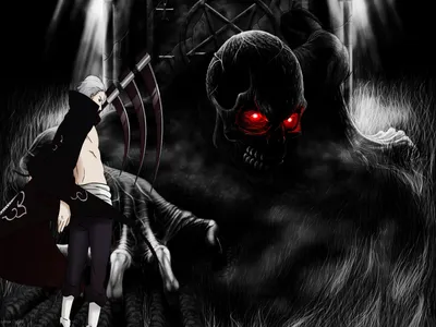 Hidan Naruto Dark Black/Dark Wallpaper 4K 1600x1200 Hd, Desktop, Wallpaper, Featuring, Hidan, From, Naruto, With, Dark, Ominous, Red-eyed, Skeletal, White, Brown, Landscape