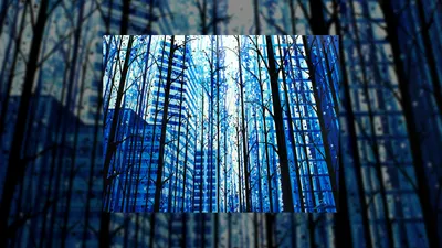 Stylized Cityscape Blue World Wallpaper 4K 1920x1080 Hd, Desktop, Wallpaper, Featuring, A, Stylized, Cityscape, Background, Blue, Forest, Silhouette, Overlay, Black, Ultrawide, Full HD