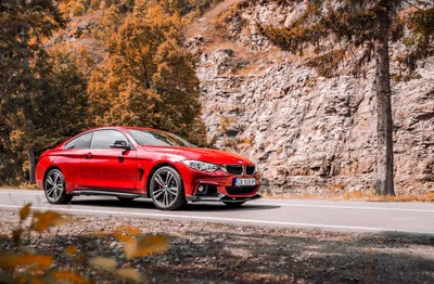 Red Series Vehicle Sporty Car Cars Wallpaper 4K 3810x2502 Red, Bmw, 4, Series, Vehicle, Sporty, Car, Mountain, Road, Autumn, Trees, Gray, Ultrawide, QHD
