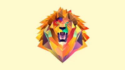 Vivid Abstract Wallpaper Abstract Wallpaper 4K 2560x1440 Abstract, Geometric, Lion, Head, Composed, Of, Colorful, Facets, Designed, Vibrant, Desktop, White, Ultrawide, QHD