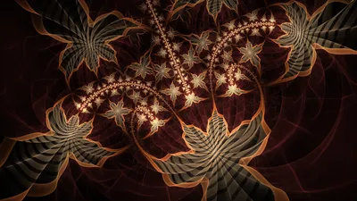 Abstract Fractal Design Glowing Floral Abstract Wallpaper 4K 1920x1080 Abstract, Fractal, Design, With, Intricate, Glowing, Floral, Patterns, Warm, Tones, Showcased, High-definition, Brown, Ultrawide, Full HD