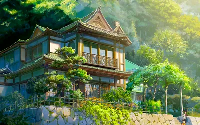 Anime House Surrounded Lush Greenery World Wallpaper 4K 2560x1600 Hd, Desktop, Wallpaper:, Of, An, Anime-style, House, Surrounded, Lush, Greenery, Itomori, Inspired, Gray, Ultrawide, QHD