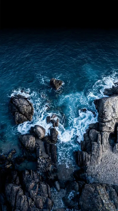 Dark Ocean Waves Technology Wallpaper 4K 2813x5000 Gray