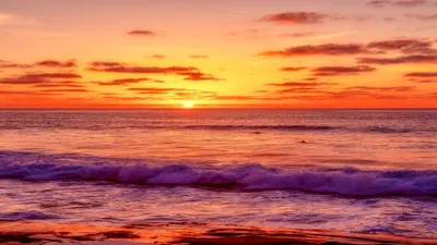 Vibrant Ocean Wallpaper Nature Wallpaper 4K 3840x2160 Orange, Purple, Gray
