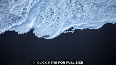 Black Sand Ocean Aerial Black/Dark Wallpaper 4K 3840x2160 Gray
