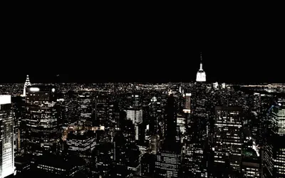 New York Skyline World Wallpaper 4K 3840x2400 White, Black