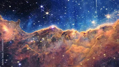 Carina Nebula James Webb Space Wallpaper 4K 1000x563 Brown