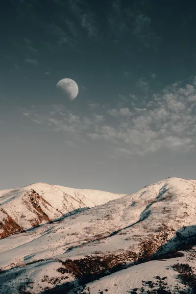 Snow Capped Mountains Nature Wallpaper 4K 3419x5126 Gray