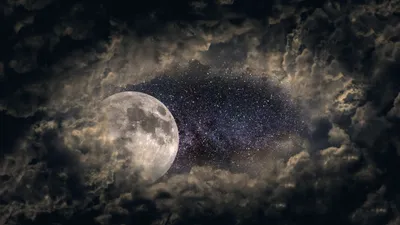 Moon Night Sky Nature Nature Wallpaper 4K 4900x2756 Gray
