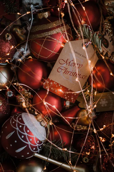 Close Christmas Baubles Fairy Fantasy Wallpaper 4K 3201x4801 Gray