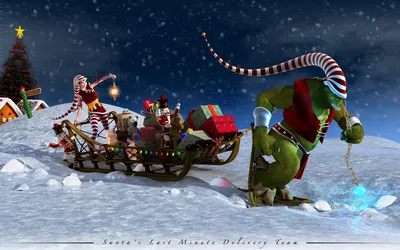 Orc Merry Christmas Festive Adventure Abstract Wallpaper 4K 1920x1200 Gray