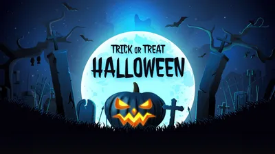 Happy Halloween Trick Treat Night Black/Dark Wallpaper 4K 2560x1440 White