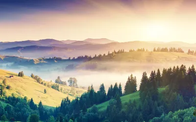 Misty Sunrise Lush Nature Wallpaper 4K 2560x1600 Hd, Desktop, Wallpaper:, Featuring, A, Misty, Sunrise, Over, Lush, Rolling, Landscape, Towering, White, Ultrawide, QHD