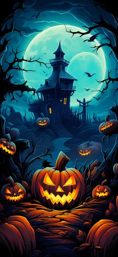 Spooky Halloween Ixpap Abstract Wallpaper 4K 1170x2532 Orange, Yellow