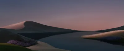 Desert Night Landscape Nature Wallpaper 4K 3440x1440 Gray