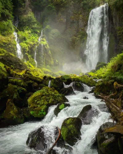 Vibrant Waterfall Wallpaper Nature Wallpaper 4K 2048x2560 Gray