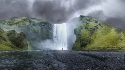 Nature Waterfall Nature Nature Wallpaper 4K 5241x2948 Gray