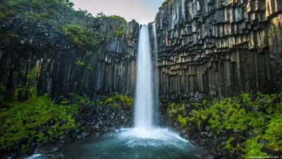 Waterfall Cave Nature Nature Wallpaper 4K 3840x2160 White