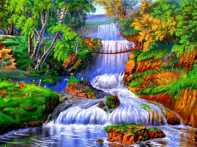 Waterfall Pictures Com Nature Wallpaper 4K 1600x1200 White