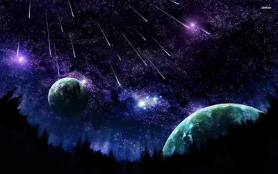 Cartoon Night Sky Starry Space Wallpaper 4K 1920x1200 Brown, Gray