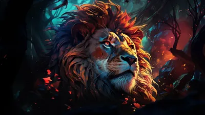 Digital Lion Wallpaperbat Animals Wallpaper 4K 1920x1080 Yellow, Brown