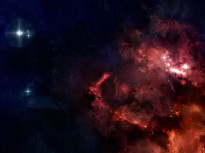 Vibrant Red Nebula Deep Wallpaper 4K, Space category