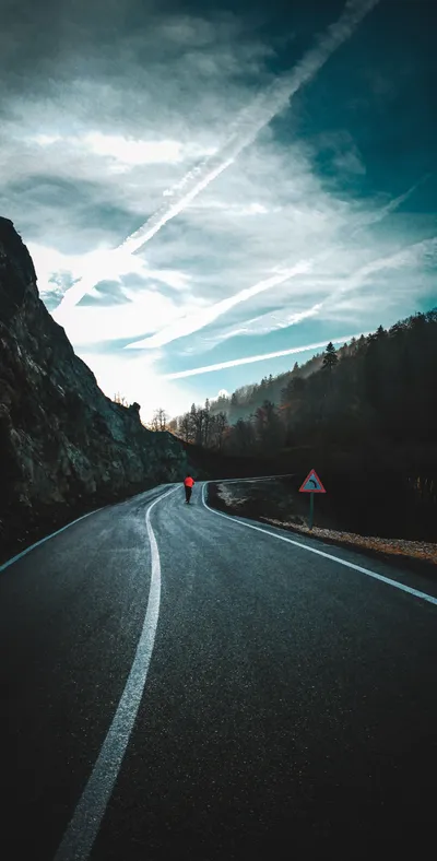 Sleek Roadway Wallpaper Nature Wallpaper 4K 2698x5312 White