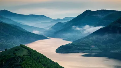 Misty Mountain River Nature 3840x2160 Nature Wallpaper 4K 1920x1080 White, Gray