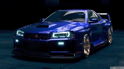 Skyline R34 Cave Car Cars Wallpaper 4K 3840x2160 Brown, Pink, Gray