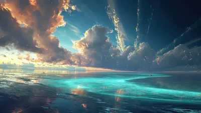 Turquoise Meets Sky Wide Nature Wallpaper 4K 1080x607 Brown, Gray