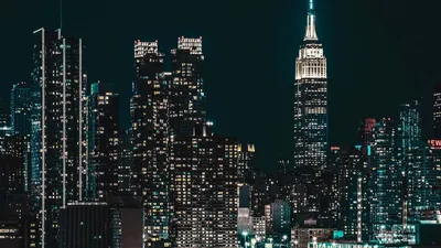 New York City Night Com Black/Dark Wallpaper 4K 1920x1080 Gray