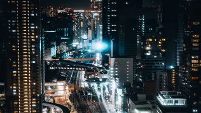 3840x2160 Buildings Lights Glow World Wallpaper 4K 3840x2160 White, Gray