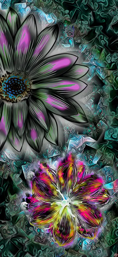 Iphone Pro Max Flower Fusion Nature Wallpaper 4K 1280x2775 Gray