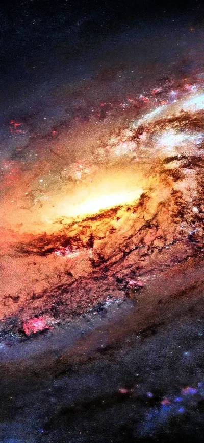 Samsung Galaxy Full Space Wallpaper 4K 1125x2436 White, Orange